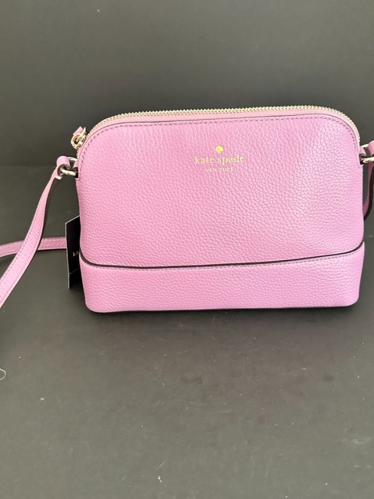 Kate Spade Hanna Pebbled Leather Lavender Pink Crossbody Bag New